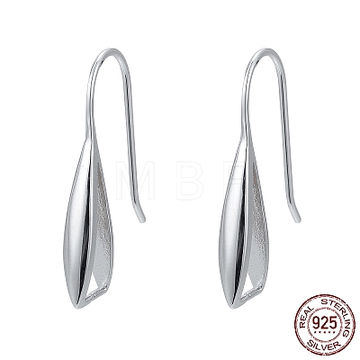 Anti-Tarnish Rhodium Plated 925 Sterling Silver Earring Hooks STER-F033-41P-1