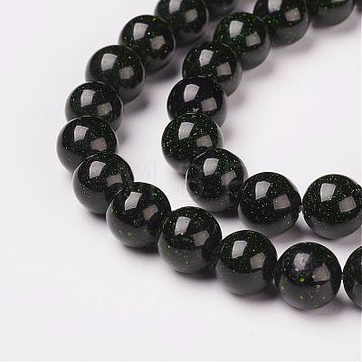 Synthetic Green Goldstone Beads Strands G-D169-02-8mm-1
