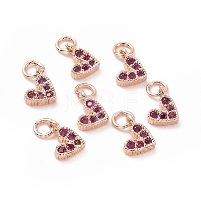 Brass Micro Pave Cubic Zirconia Charms RB-I078-66RG-01-NR-1