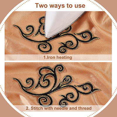  5 Pairs 5 Colors Computerized Embroidery Polyester Iron on/Sew on Patches DIY-NB0007-78-1