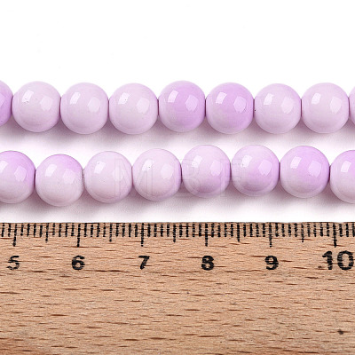 Baking Paint Glass Beads Strands DGLA-N012-8mm-02-1