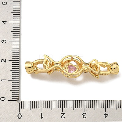 Brass Micro Pave Cubic Zirconia Fold Over Clasps KK-U037-41G-02-1