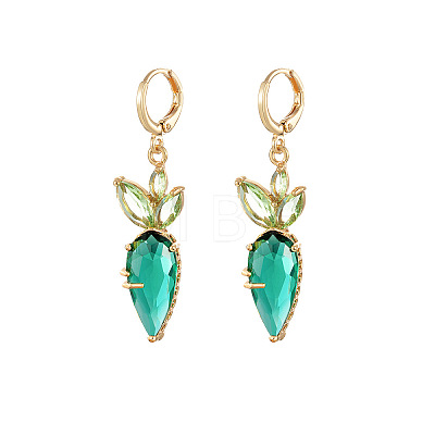 Brass Cubic Zirconia Dangle Earrings FS-WGE833D-01-1