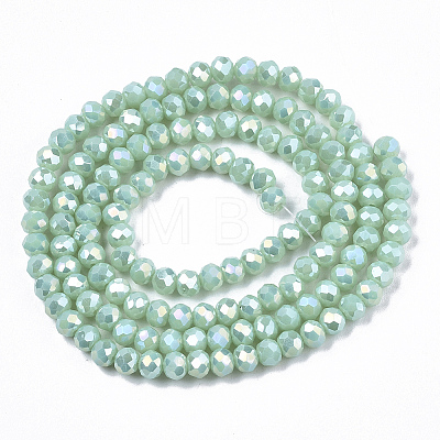 Electroplate Glass Beads Strands EGLA-A044-P8mm-B14-1