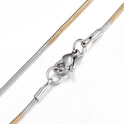304 Stainless Steel Chain Necklaces NJEW-P170-03GP-1