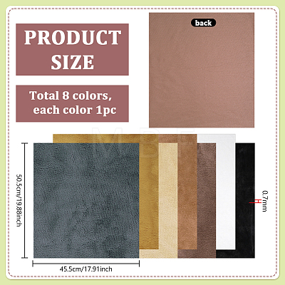 8Pcs 8 Colors Polyester Fabric DIY-PH0038-53-1