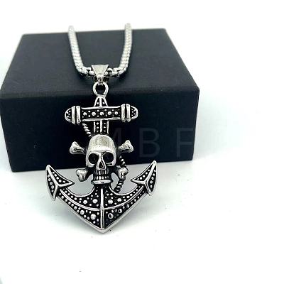 Vintage Viking Anchor Pendant 304 Stainless Steel Men’s Fashion Necklaces IH1305-1