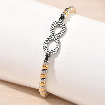 304 Stainless Steel Infinity Link Bracelets BJEW-F534-01GP-01-1