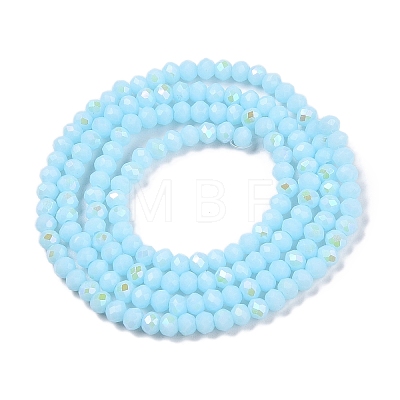 Electroplate Opaque Solid Color Glass Beads Strands EGLA-A044-P1mm-L06-1