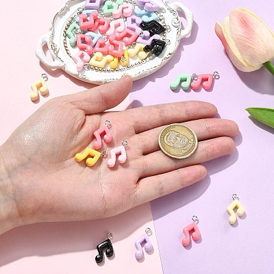 40Pcs Opaque Resin Pendants RESI-CJ0005-30-1