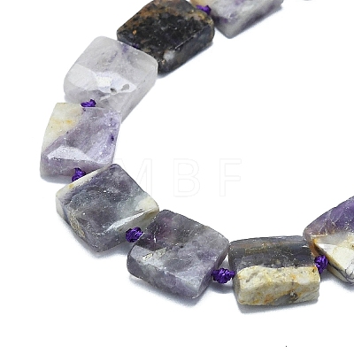 Natural Purple Fluorite Beads Strands G-F725-35-1