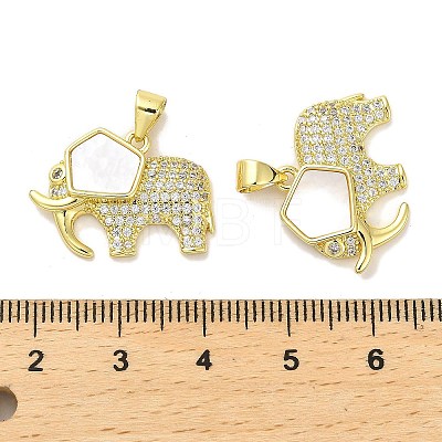 Brass Micro Pave Clear Cubic Zirconia Pendants KK-K365-12B-G-1