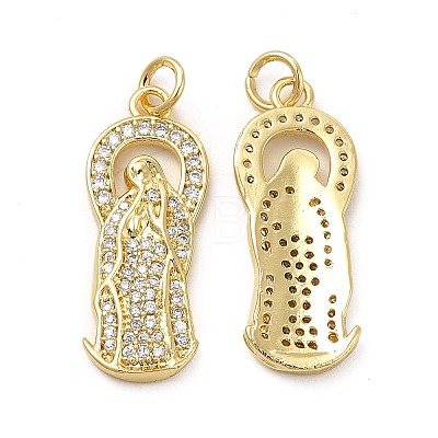 Brass Micro Pave Cubic Zirconia Pendants KK-E068-VB089-1