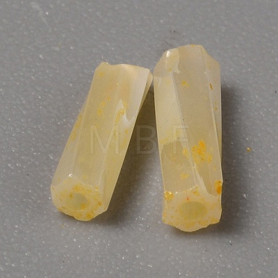 Opaque Colours Glass Twist Bugle Beads GLAA-WH0039-08G-1