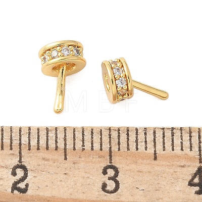 Brass Micro Pave Cubic Zirconia Peg Bails KK-U056-54G-1