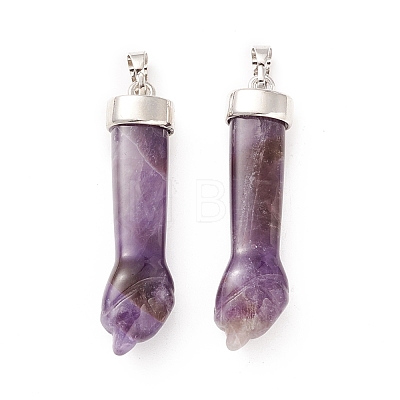 Natural Amethyst Pendants G-K322-01C-1