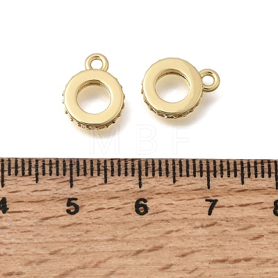 Brass Micro Pave Clear Cubic Zirconia Tube Bails KK-C255-27G-1