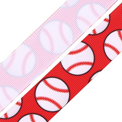 Baseball Pattern Heat Transfer Polyester Ribbons OCOR-WH0066-65C-1
