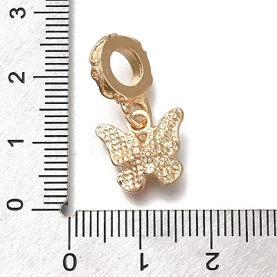 Rack Plating Alloy Rhinestone European Dangle Charms PALLOY-P307-09G-1