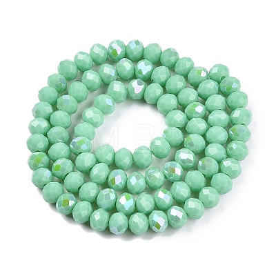 Electroplate Opaque Solid Color Glass Beads Strands EGLA-A044-P6mm-L14-1