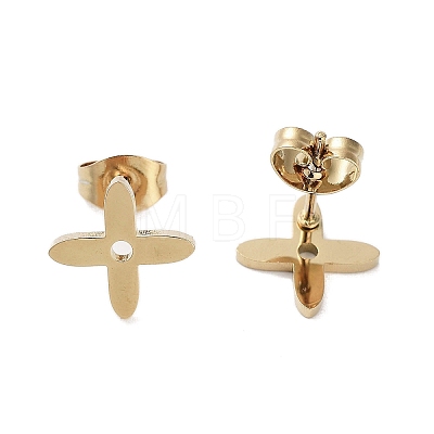 PVD Vacuum Plating 304 Stainless Steel Stud Earrings for Women EJEW-A048-20G-1