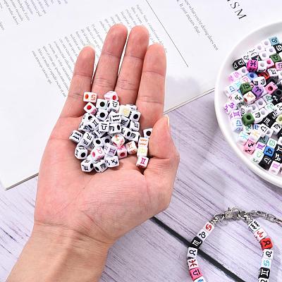 240Pcs 6 Style Opaque Acrylic European Beads OPDL-YW0001-01-1