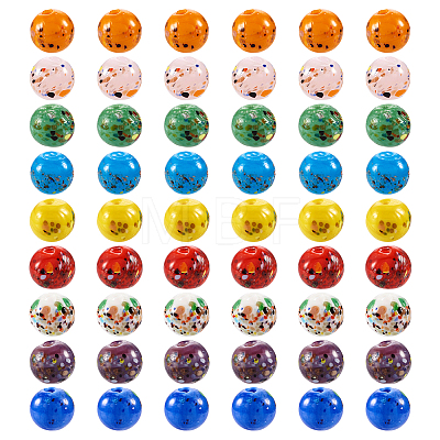 54Pcs 9 Colors Handmade Lampwork Beads LAMP-TA0001-09-1