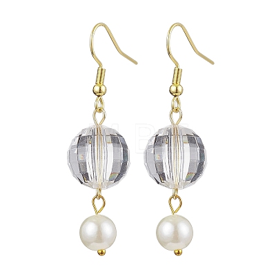 Acrylic Faceted Round Dangle Earrings EJEW-JE05833-1