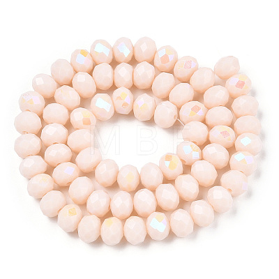 Electroplate Opaque Solid Color Glass Beads Strands EGLA-A044-P6mm-L33-1