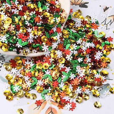 Christmas Theme Plastic Sequins Beads KY-C014-09-1