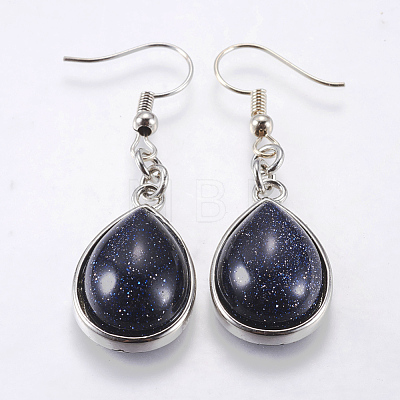 Natural & Synthetic Mixed Stone Dangle Earrings EJEW-P143-A-1