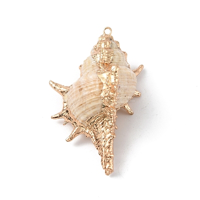 Electroplate Spiral Shell Big Pendants BSHE-C004-06G-1