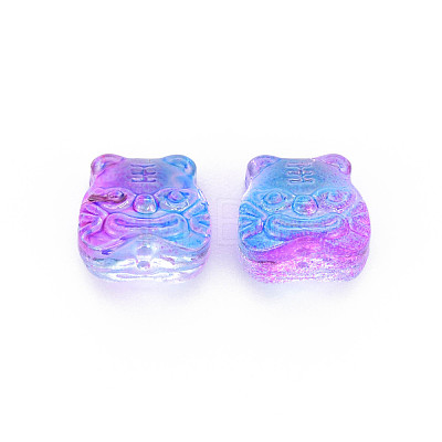 Two Tone Transparent Spray Painted Glass Beads GLAA-T022-22-C03-1