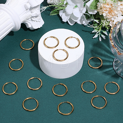 10 Pairs 304 Stainless Steel Huggie Hoop Earrings EJEW-BBC0002-33-1