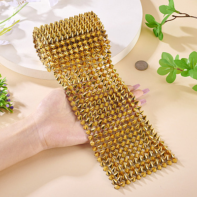 1 Yard 12-Row Resin Spike Stud Cone Flatback Punk Rock Trim Mesh Bead Craft FIND-TA0006-73B-1
