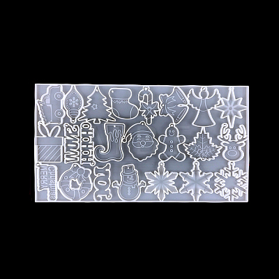 DIY Food Grade Silicone Christmas Theme Pendant Molds XMAS-PW0001-047-1