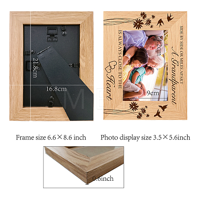 Natural Wood Photo Frames AJEW-WH0292-027-1