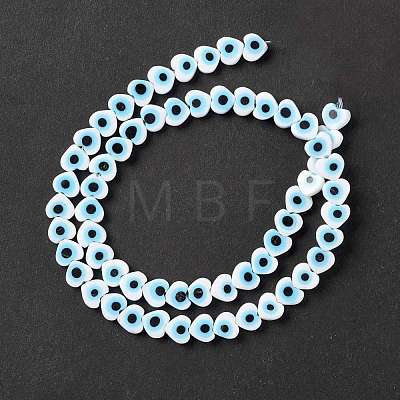 Handmade Evil Eye Lampwork Beads Strands LAMP-F023-A06-1