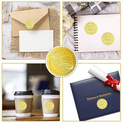 34 Sheets Self Adhesive Gold Foil Embossed Stickers DIY-WH0509-032-1