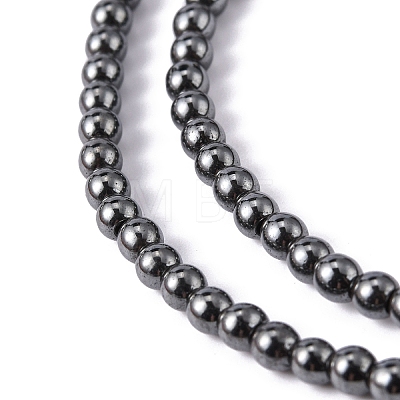 Non-Magnetic Synthetic Hematite Beads Strands G-H1624-4mm-AB-1