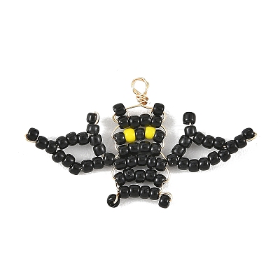 Halloween TOHO Glass Seed Beaded Pendants PALLOY-MZ01386-03-1