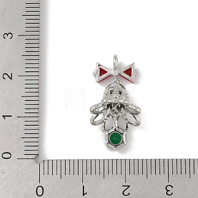 Christmas Theme Brass Micro Pave Cubic Zirconia Pendants KK-Z065-03P-1