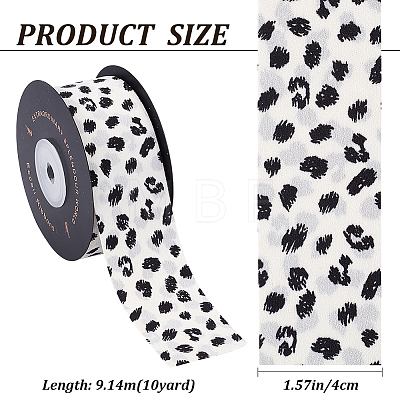 Leopard Print Polyester Ribbon OCOR-WH0047-43B-1