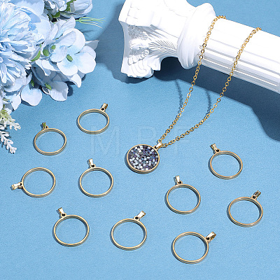 20Pcs 304 Stainless Steel Open Back Bezel Pendants PALLOY-BBC00009-1