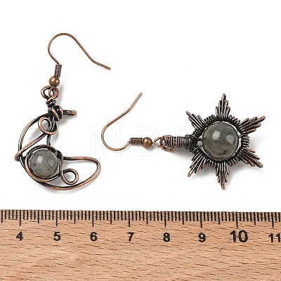 Natural & Synthetic Gemstone Dangle Earrings G-H359-07R-1