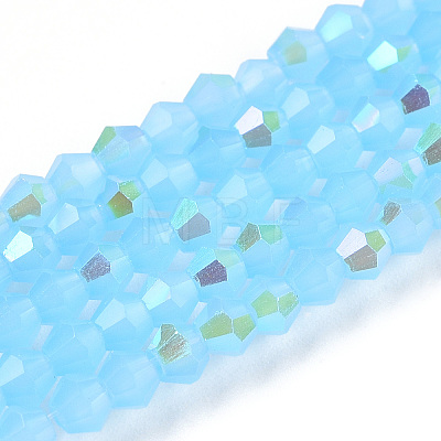 Imitation Jade Electroplate Glass Beads Strands EGLA-A039-J2mm-L03-1