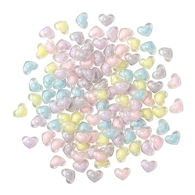 130Pcs 5 Colors Transparent Acrylic Beads X1-TACR-LS0001-04-1