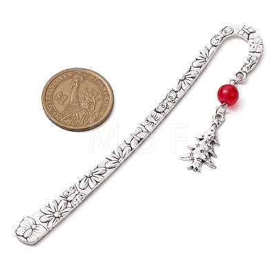 Christmas Theme Alloy Hook Bookmarks AJEW-JK00335-1