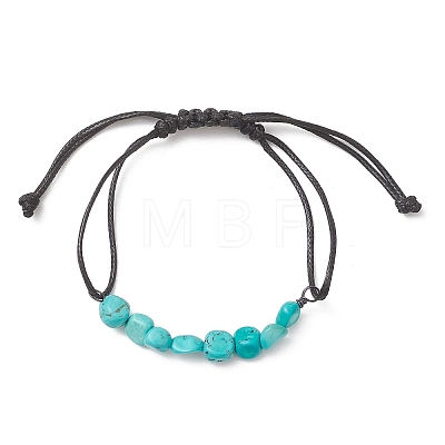 Natural Turquoise Chip Beads Link Bracelets BJEW-JB13310-01-1
