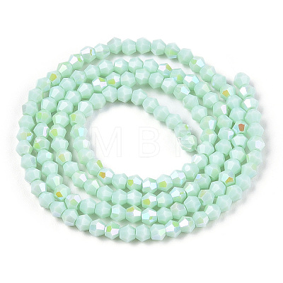 Opaque Solid Color Electroplate Glass Beads Strands X-EGLA-A039-P2mm-L20-1